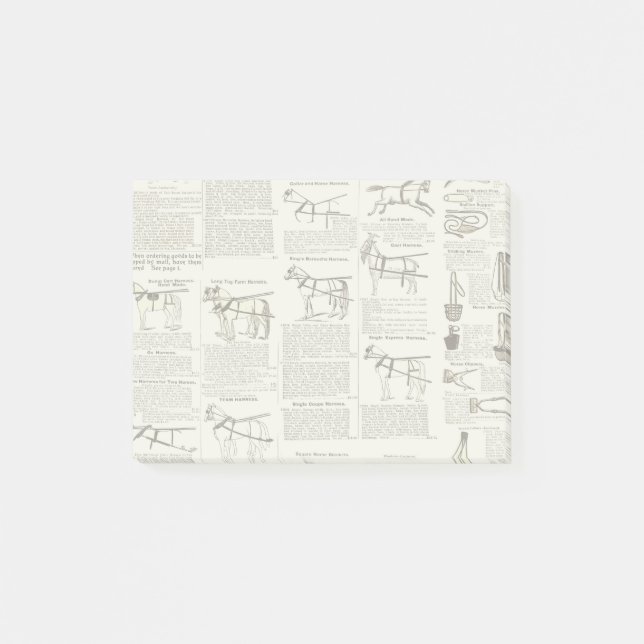 Horse Antique Advertising Newspaper Art Post-it Notes (Front)