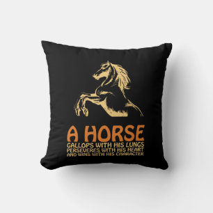 Horse Art A Horse Gallops Throw Pillow