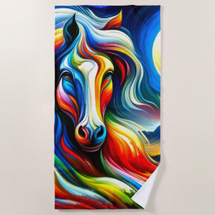 Horse Art Beach Towel