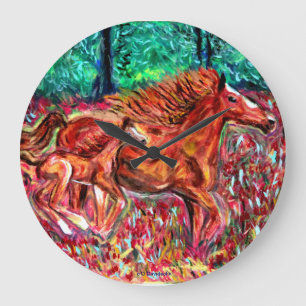 Horse Art - Designer Clocks - Art by D. Davidsohn