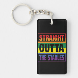 Horse Art Straight Outta The Stables Keychain