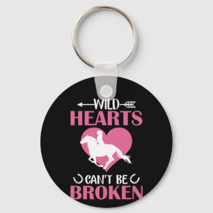 Horse Art Wild Hearts Can't Be Broken Keychain