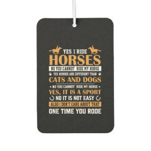 Horse Art Yes I Ride Horses Air Freshener