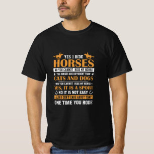 Horse Art Yes I Ride Horses T-Shirt