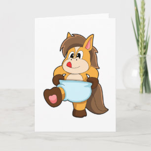 Horse as Baby with Diaper Card