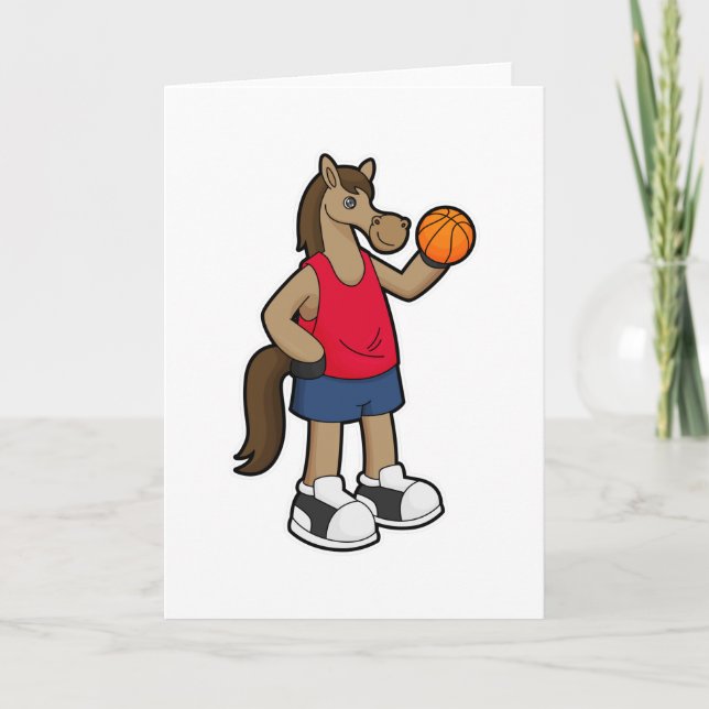 Horse as Basketball player with Basketball Card (Front)
