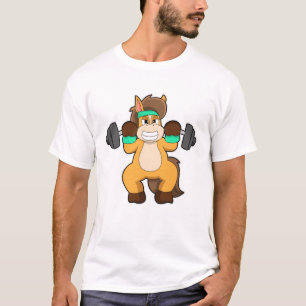 Horse as Bodybuilder with Barbell T-Shirt