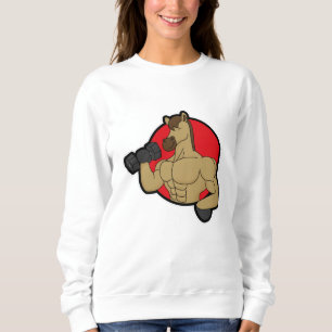 Horse as Bodybuilder with Dumbbell Sweatshirt