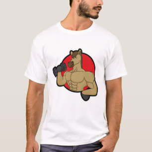 Horse as Bodybuilder with Dumbbell T-Shirt
