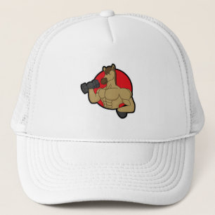 Horse as Bodybuilder with Dumbbell Trucker Hat