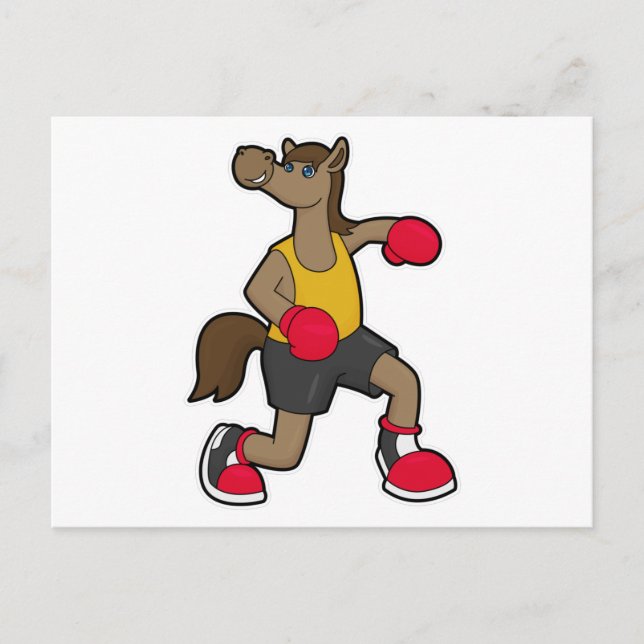 Horse as Boxer with Boxing gloves Postcard (Front)