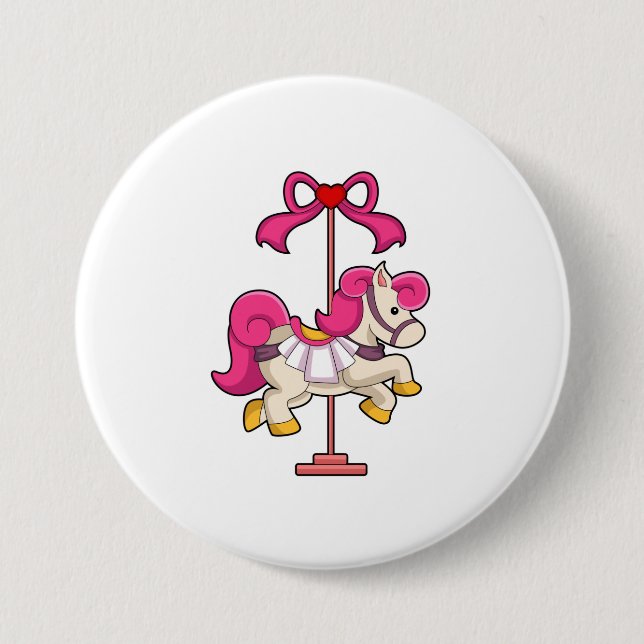 Horse as Carousel horse.PNG 3 Inch Round Button (Front)