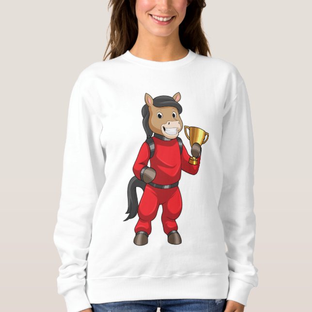 Horse as Champion with Trophy Sweatshirt (Front)