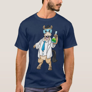 Horse as Chemist with Goggles and Test tube T-Shirt