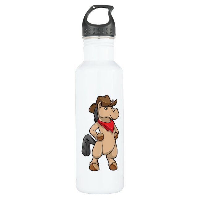 Horse as Cowboy 710 Ml Water Bottle (Front)