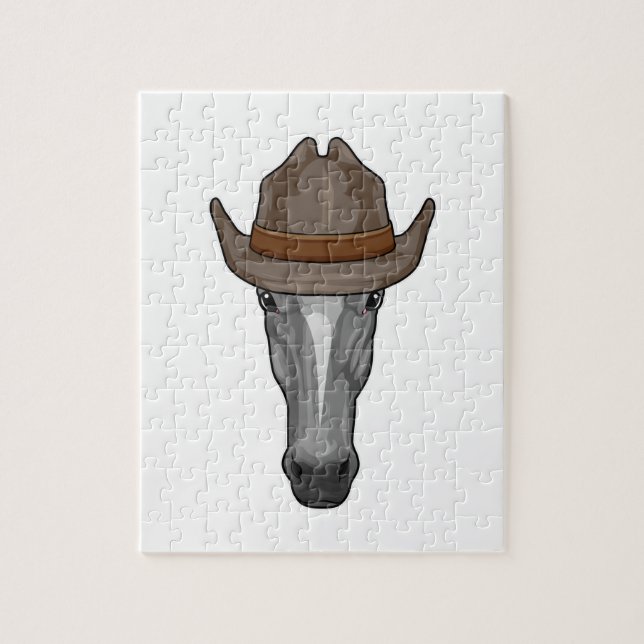Horse as Cowboy with Hat Jigsaw Puzzle (Vertical)