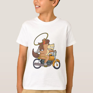 Horse as Cowboy with Lasso & Motorcycle T-Shirt