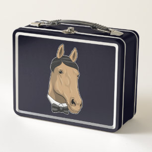 Horse as Gentleman with Bow tie Metal Lunch Box