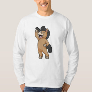 Horse as Hairdresser with Comb T-Shirt