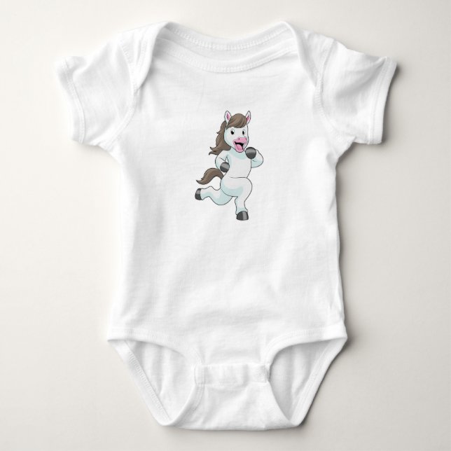 Horse as Runner at Running Baby Bodysuit (Front)