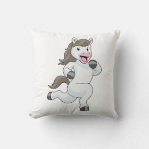 Horse as Runner at Running Throw Pillow
