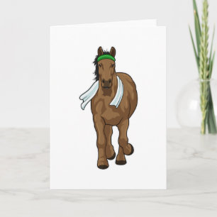 Horse as Runner with Towel Card