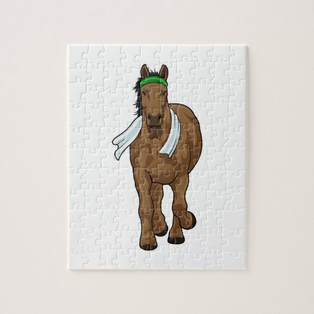 Horse as Runner with Towel Jigsaw Puzzle (Vertical)