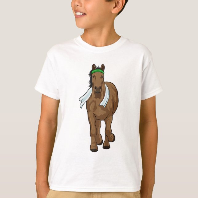 Horse as Runner with Towel T-Shirt (Front)