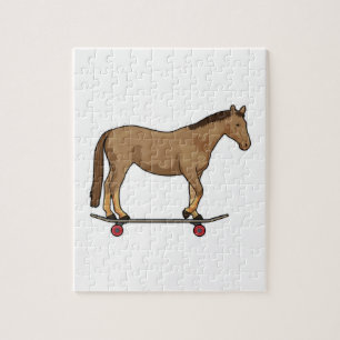 Horse as Skater on Skateboard Jigsaw Puzzle