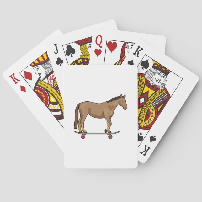 Horse as Skater on Skateboard Playing Cards (Back)
