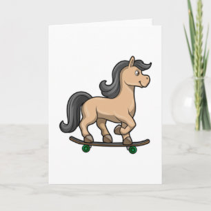 Horse as Skater with Skateboard Card