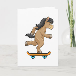 Horse as Skater with Skateboard Card