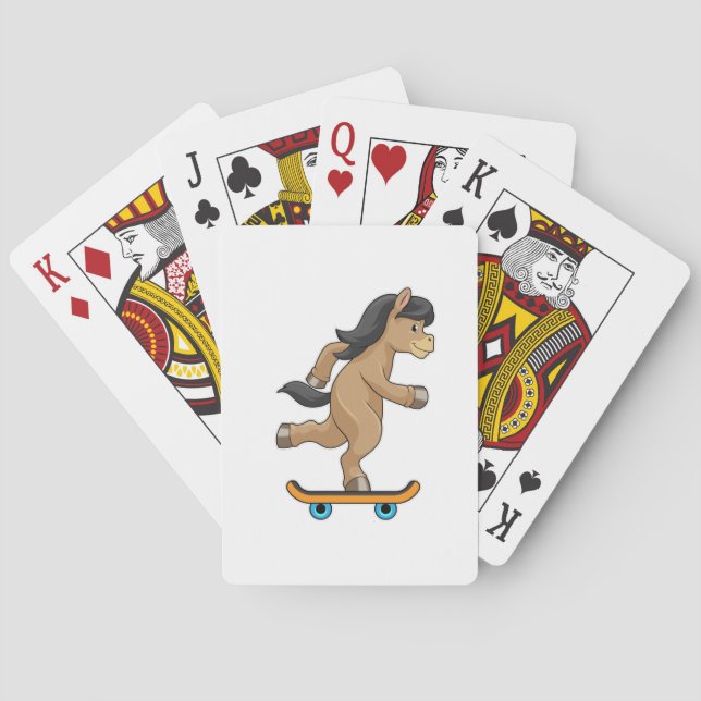 Horse as Skater with Skateboard Playing Cards (Back)