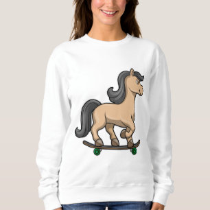 Horse as Skater with Skateboard Sweatshirt