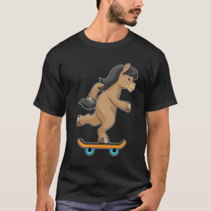 Horse as Skater with Skateboard T-Shirt