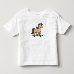 Horse as Skater with Skateboard Toddler T-shirt