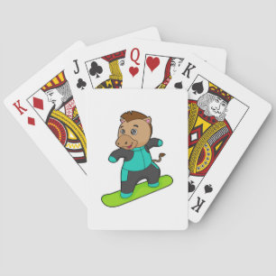 Horse as Snowboarder with Snowboard Playing Cards