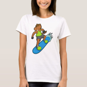 Horse as Snowboarder with Snowboard T-Shirt