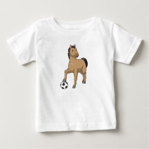 Horse as Soccer player with Soccer Baby T-Shirt