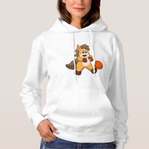 Horse as Soccer player with Soccer ball Hoodie
