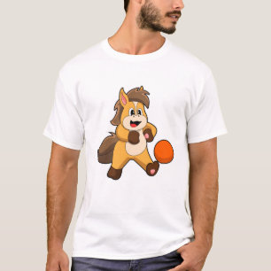 Horse as Soccer player with Soccer ball T-Shirt