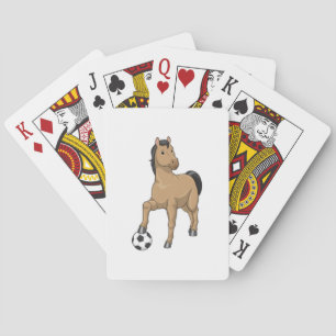Horse as Soccer player with Soccer Playing Cards