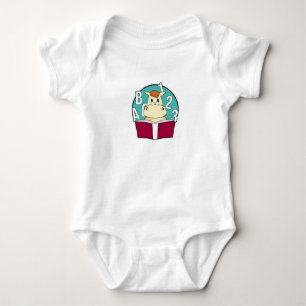 Horse as Student with Glasses & Book Baby Bodysuit