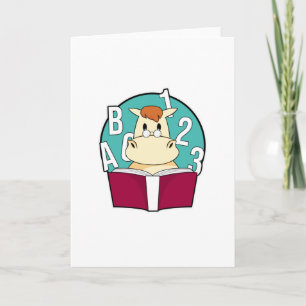 Horse as Student with Glasses & Book Card