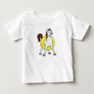 Horse as Swimmer with Lifebouy Baby T-Shirt