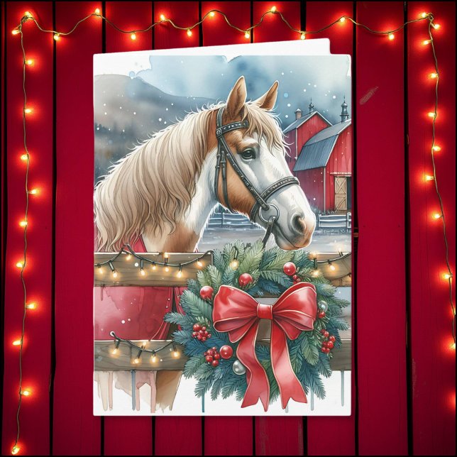 Horse at a Farm Christmas Card (Creator Uploaded)