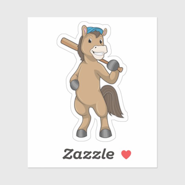 Horse at Baseball with Baseball bat (Sheet)