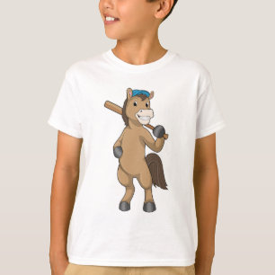 Horse at Baseball with Baseball bat T-Shirt