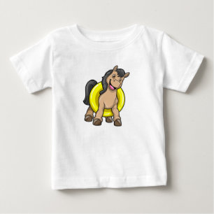 Horse at Beach with Swim ring Baby T-Shirt