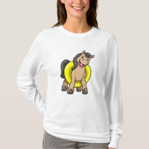 Horse at Beach with Swim ring T-Shirt